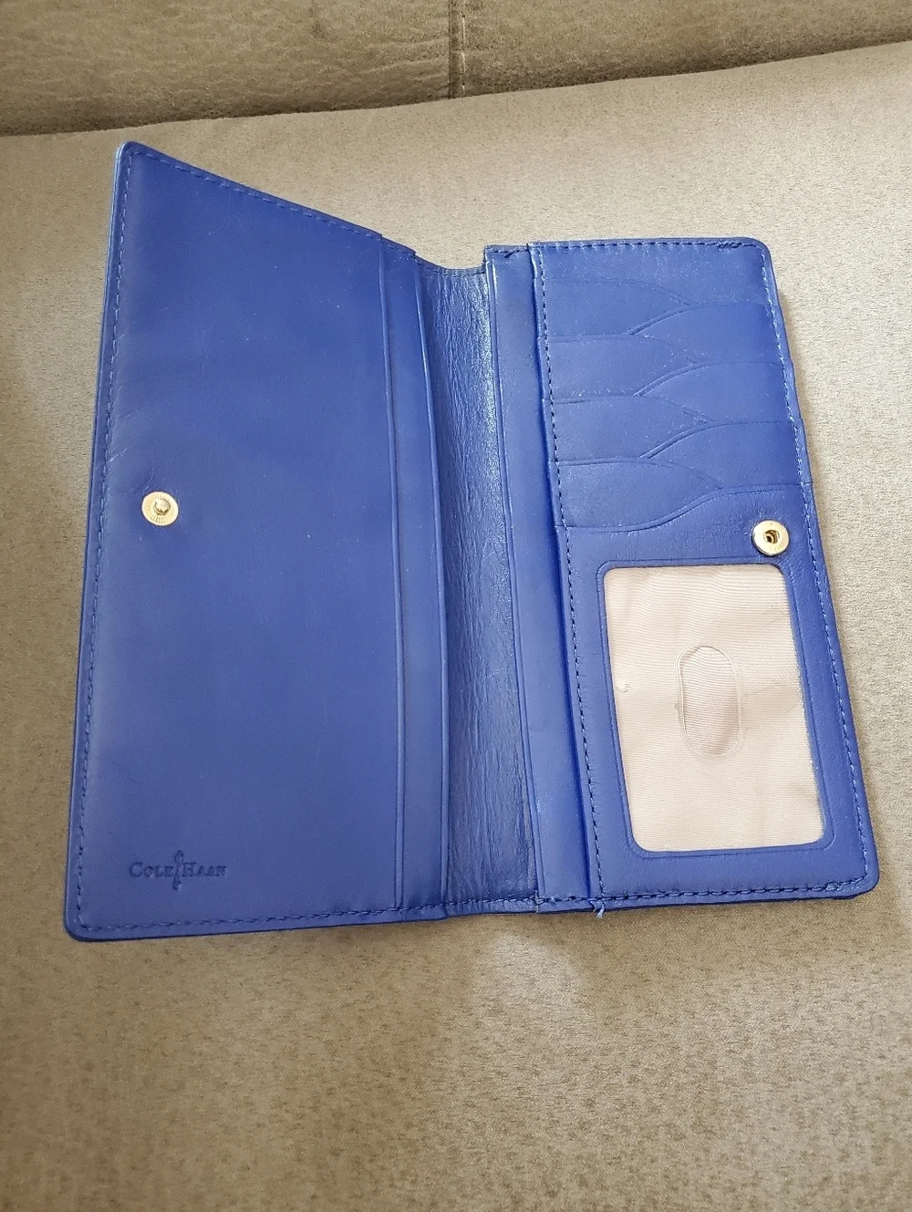 Cole Haan Jitney Patent Leather Wallet In Purple (Looks Royal Blue) NWOT